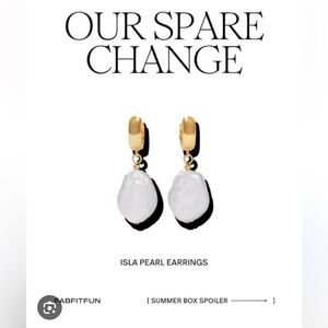NEW Fab Fit Fun x Our Spare Change Isla Pearl Earrings
